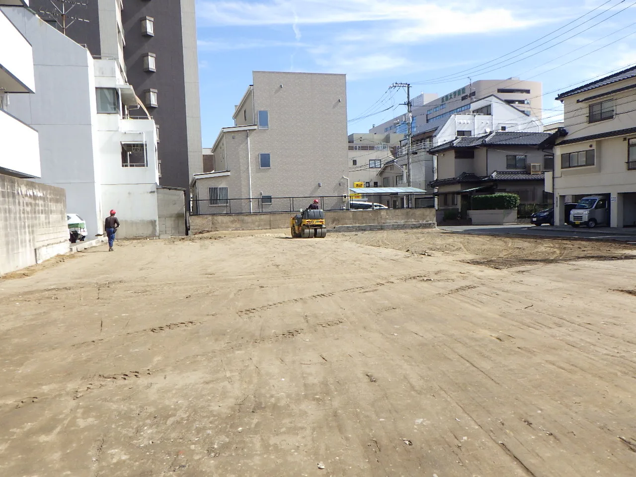 載積駐車場 整地の状況